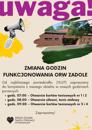 Zmiana godzin funkcjonowania ORW…