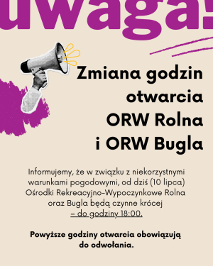 Zmiana otwarcia ORW Rolna…